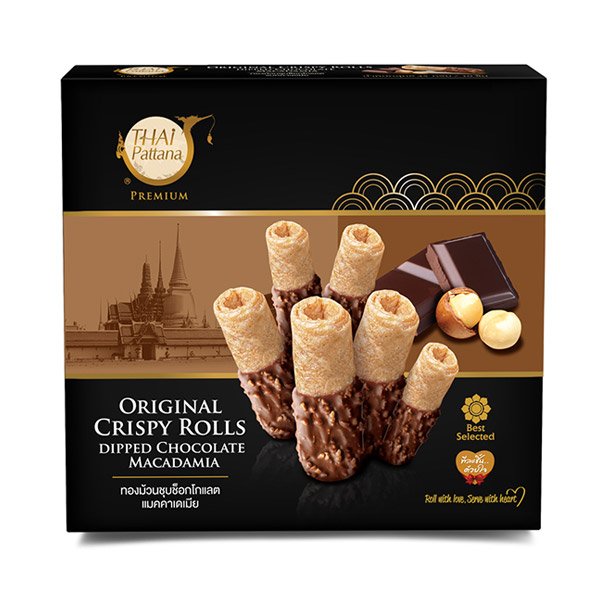 THAI PATTANA ORIGINAL CRISPY ROLLS DIPPED CHOCOLATE MACADAMIA 45G-img