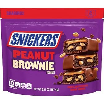 Snickers Peanut Brownie Squares Fun Size Chocolate Candy Bars 187.4g-img