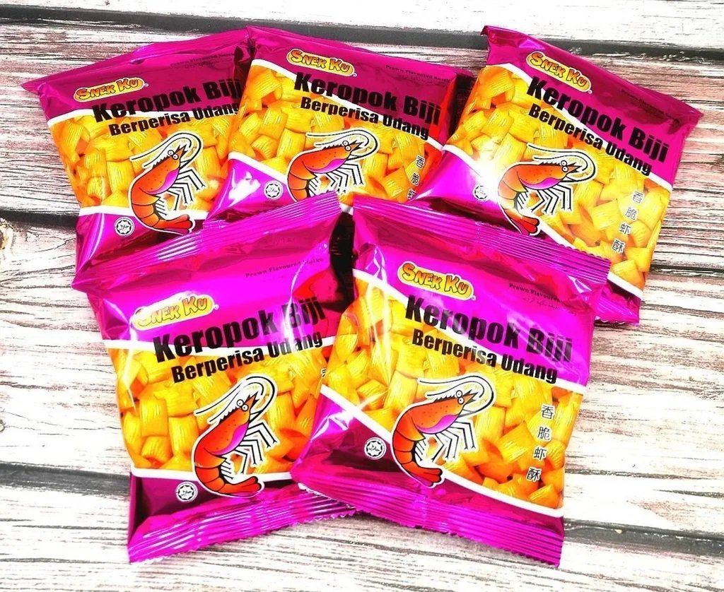MONTI KEROPOK BIJI PRAWN FLAVOURED SNACK 50PCS-img